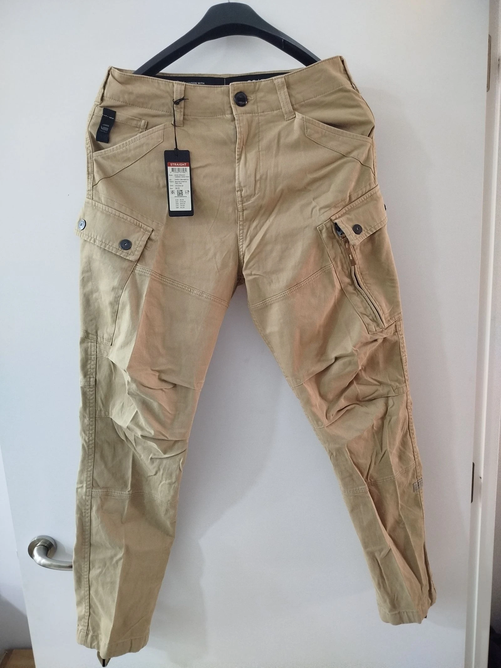 Pantalon cargo reto conico G-Star RAW Roxic, tingido em peca Sahara – photo 4